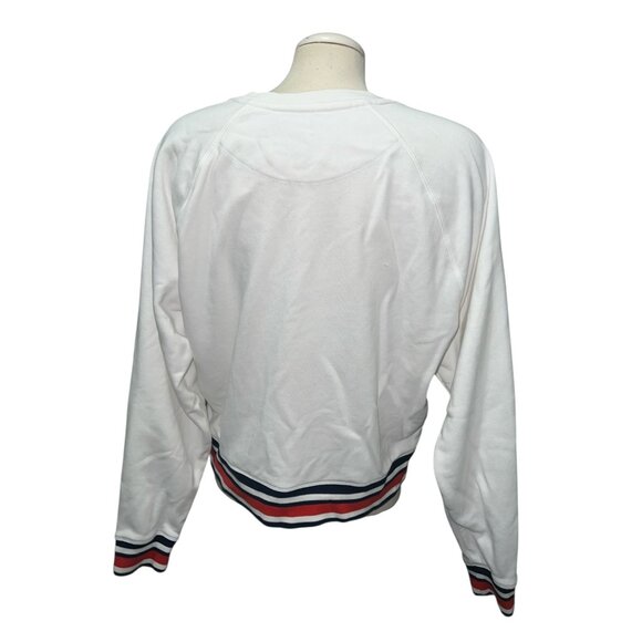 Champion Crewneck Long Sleeve Casual Logo Sweatshirt Sz XL Womens Red White Blue - Picture 3 of 11